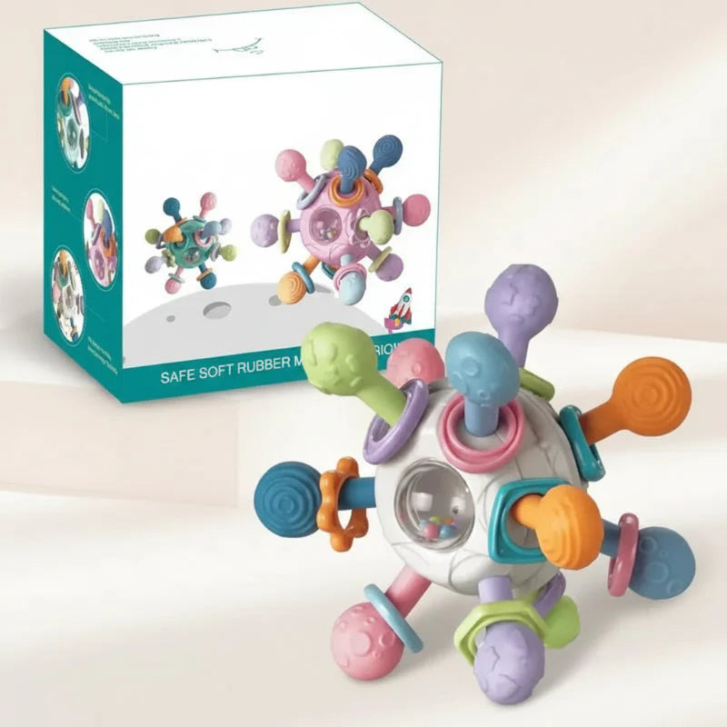 Baby Bijtring 3-in-1 – Zacht, Veilig & Speels