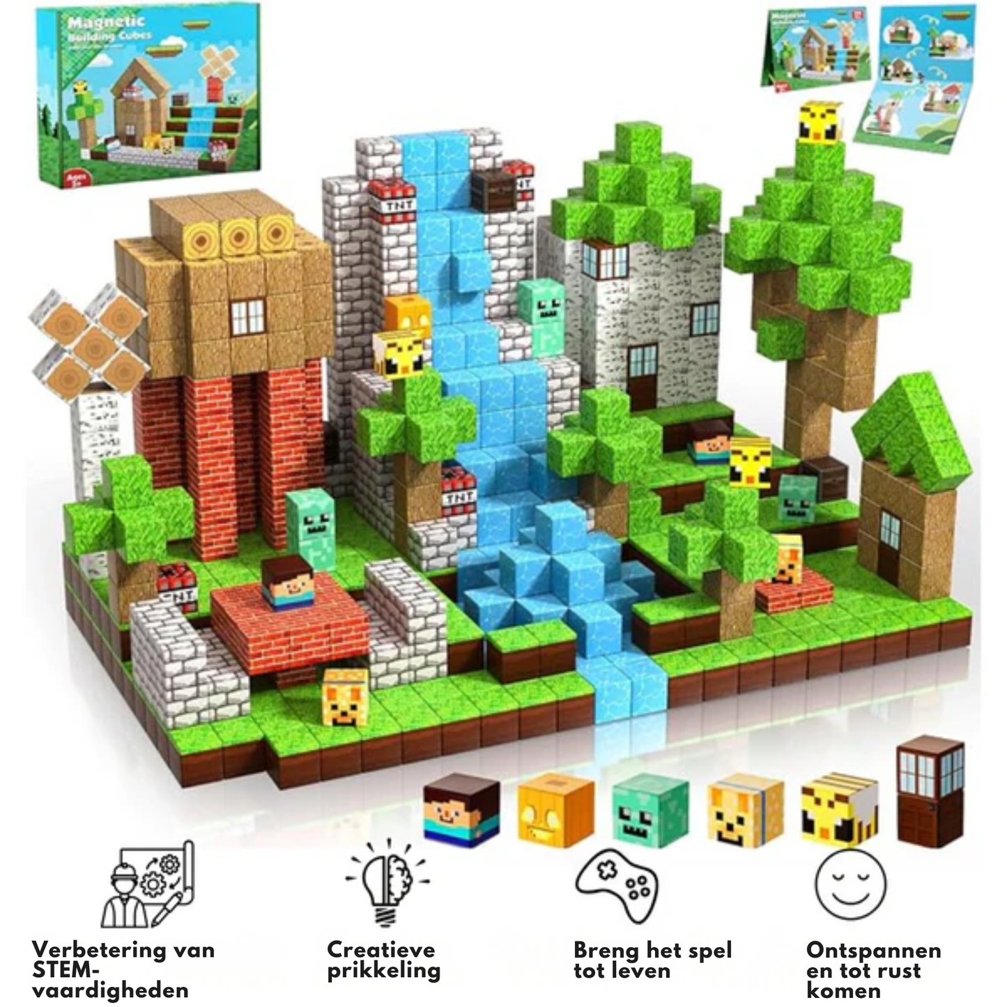 Pixel Blokken | Bouw-je-eigen-wereld Magneetset