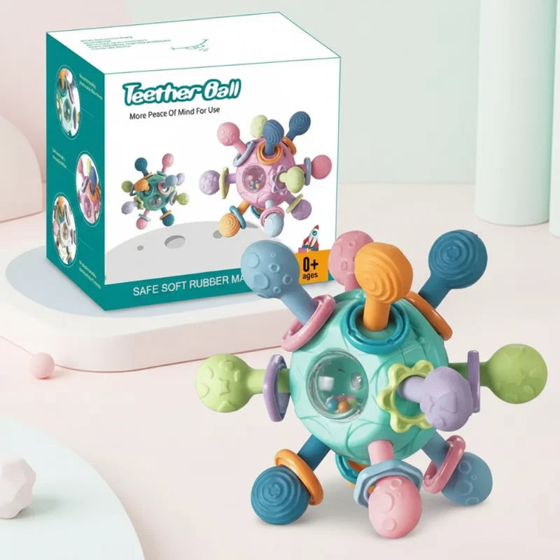 Baby Bijtring 3-in-1 – Zacht, Veilig & Speels