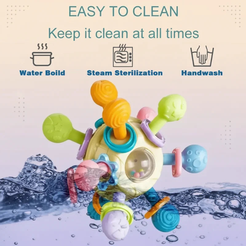 Baby Bijtring 3-in-1 – Zacht, Veilig & Speels