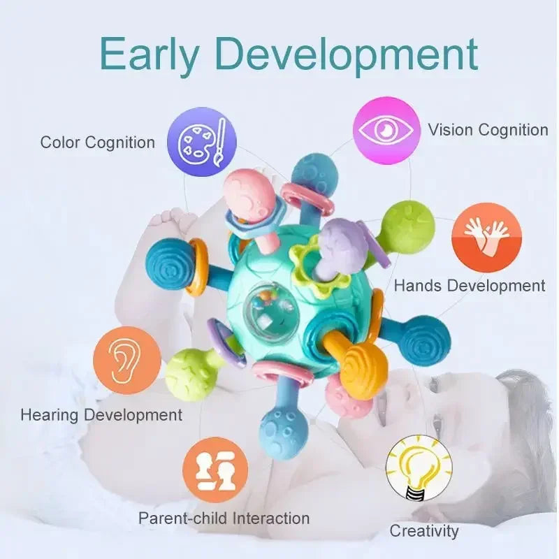 Baby Bijtring 3-in-1 – Zacht, Veilig & Speels